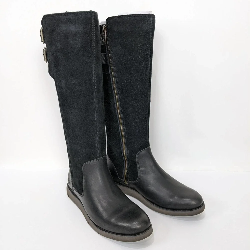 Timberland Size 6 Womens Lakeville Suede Tall Boot In Black